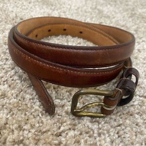 Vintage Le Tigre Glove Tanned Brown Leather Skinny Belt
